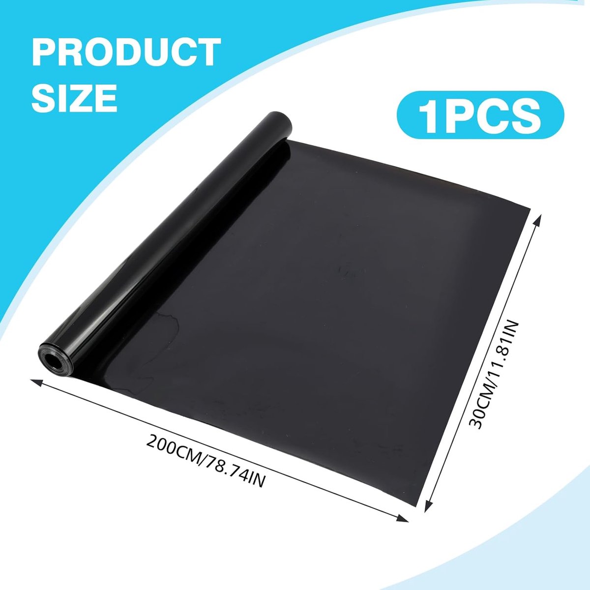 SnelShoppen - 200 x 30 cm Zelfklevend Auto Fog Light Tinted Film Koplampen Weerbestendig Krasbestendig (Donker Zwart) voor Alle Voertuigen
