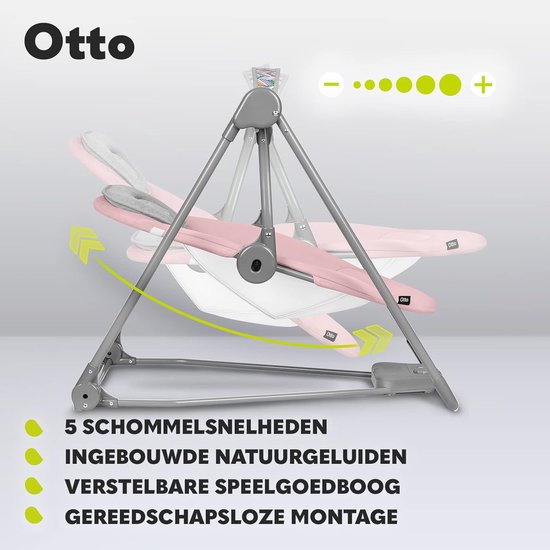 Baby Wipstoel - Schommelstoel Kinderen - Spelen en Ontspannen - Met Geluiden - Tot 9 kg - Roze — afbeelding 3