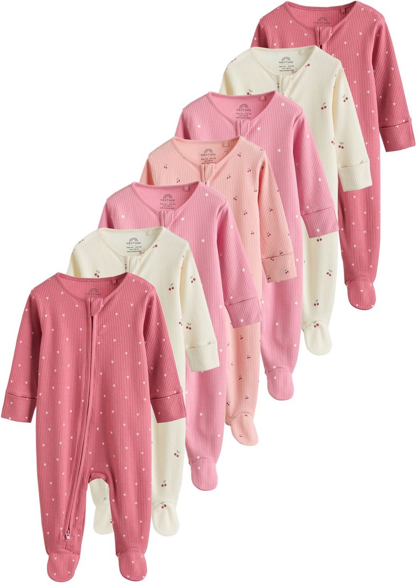 Next - Meisjes - Set van 7 babypyjama's - Roze