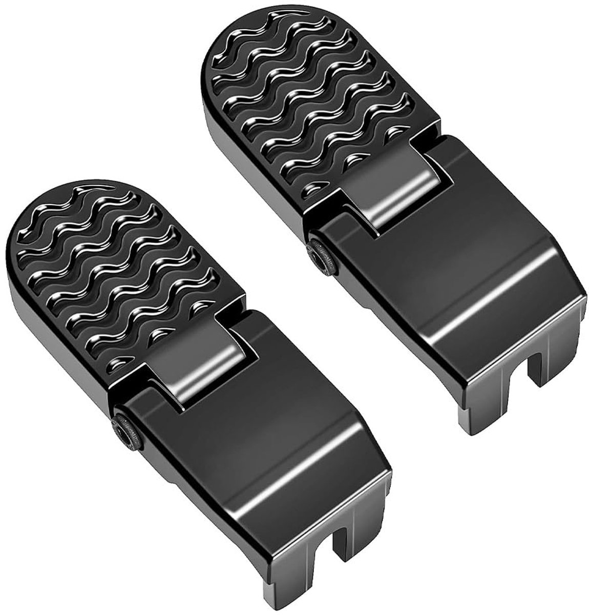 SnelShoppen - Tiardey 1 paar U-slot opvouwbare antislip voetsteunpedalen voor mountainbike en elektrische fiets, zwart, 10 mm, fietsaccessoires voor o