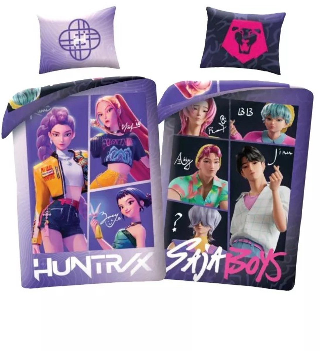 K-pop Demon Hunters dekbedovertrek Saja Boys 140 x 200 cm - Polyester