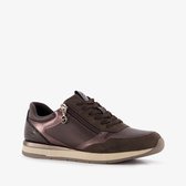 Tamaris leren dames sneakers met rits bruin - Maat 41 - Uitneembare zool