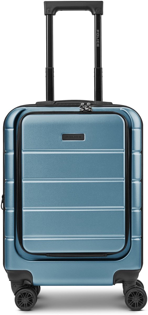 Police Dublin 4 wielen Cabinewagen S 54 cm Laptopvak met uitbreidingsplooi - Harde bagage - Combinatieslot - ice blue