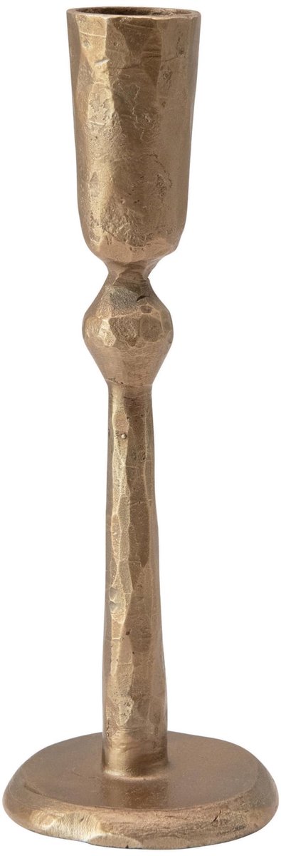 SnelShoppen - Antieke Messing Kaarsenhouder - Handgesmede Conische Kandelaar - Uniek Design - Stijlvolle Decoratie voor Feesten, Tuin, Keuken - 1 Stuk
