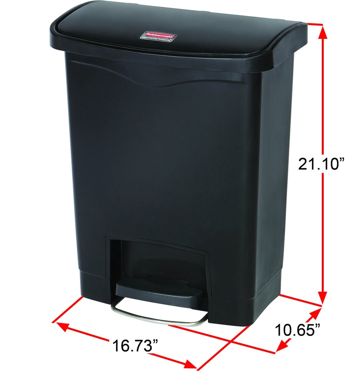 SnelShoppen - Slim Jim Step-On Afvalbak 30L - Hars, Pedaal, Handenvrij, Wit, Ideaal voor Keuken, Kantoor, Feest en Camping
