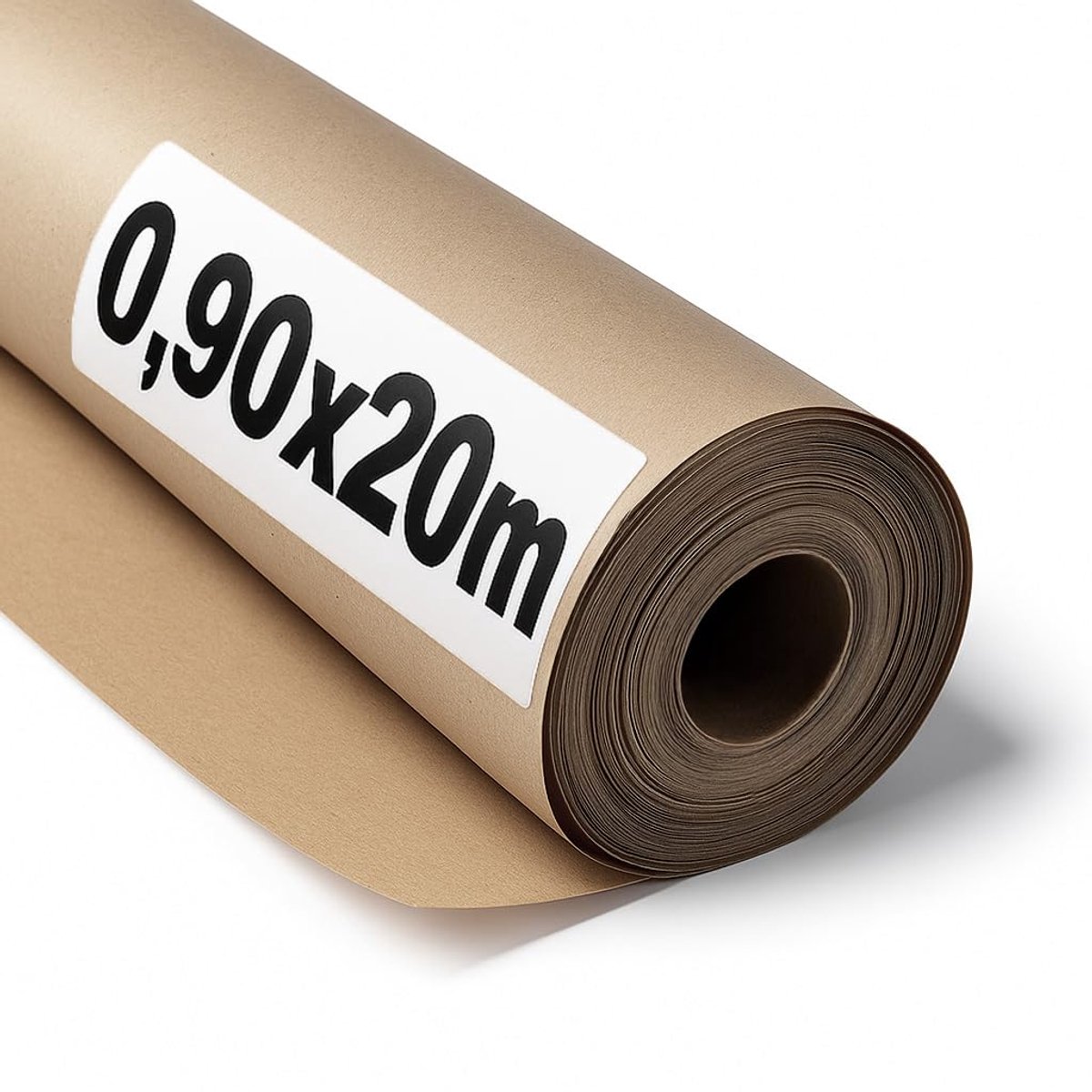 SnelShoppen - Kraftpapier Rol 0,90 x 20 m Naturbruin, 70 g/m², 6 Rollen Scheurvast Gerecycled Inpakpapier voor Verpakkingen, Knutselen en Decoratie