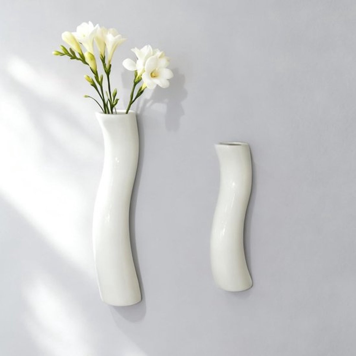 Moderne Wandvaas voor Bloemen, Set van 3, Keramische Decoratieve Vazen voor de Woonkamer, Hangende Vazen voor Binnenplanten en Bloemstukken