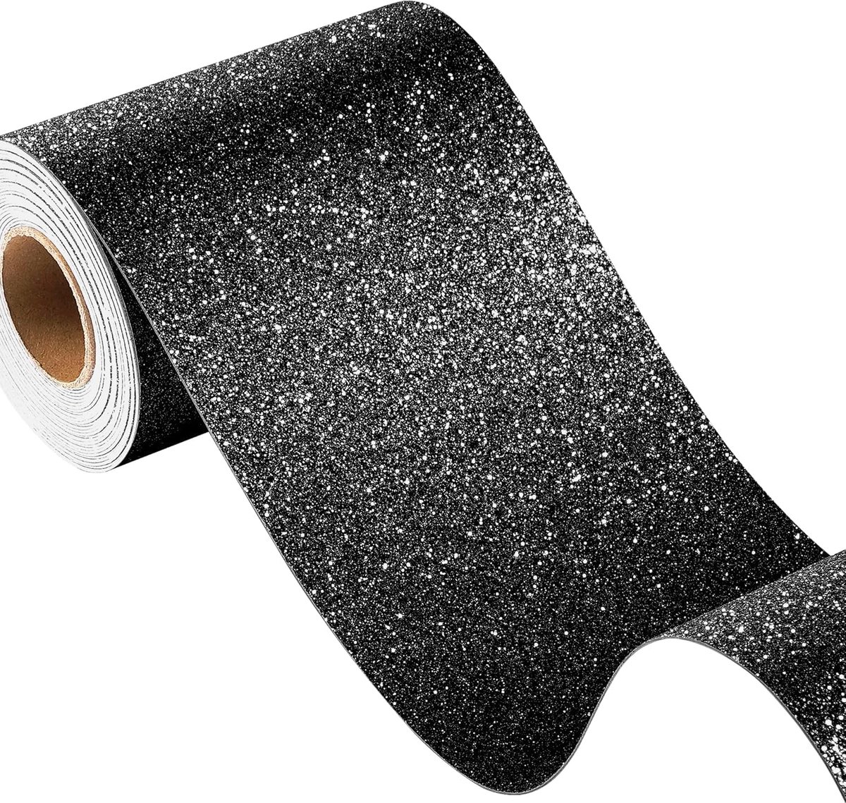Meubilair Film Glitter Zelfklevend Behang Rand Zwarte Grenzen Craft Paper Glitter Zwarte Muur Tattoo Woonkamer Badkamer Border Muur Zelfklevend Zwart Zelfklevend Film Glitter 10CM×3M