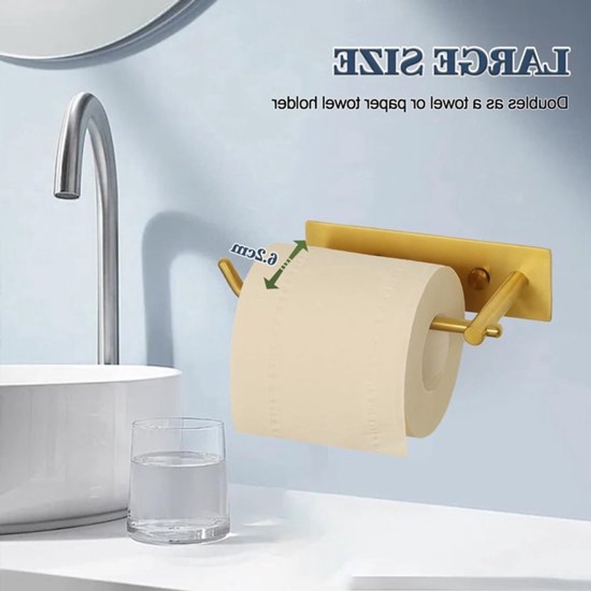 Elegante gouden toiletpapierhouder voor moderne badkamers - Stijlvol, duurzaam en functioneel