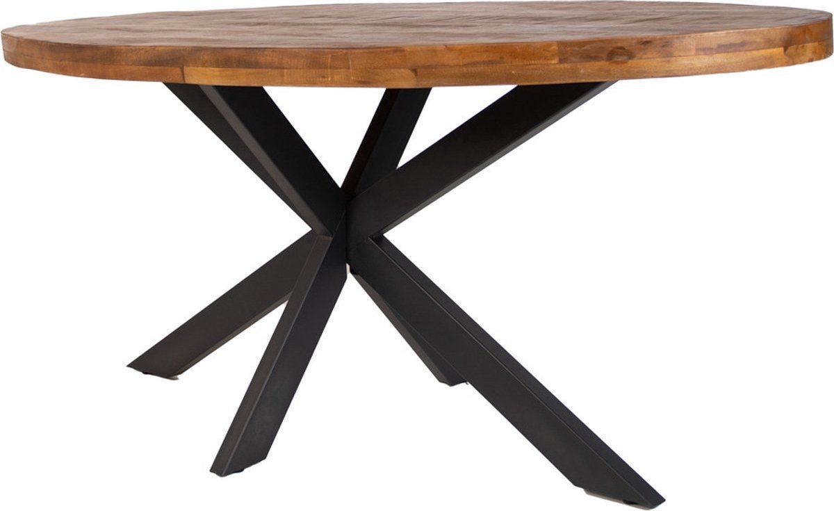 Eetkamertafel 260x120x77cm - Mangohout, Ovaal en 4 personen - Voor Eetkamer, Woonkamer en Kantoor
