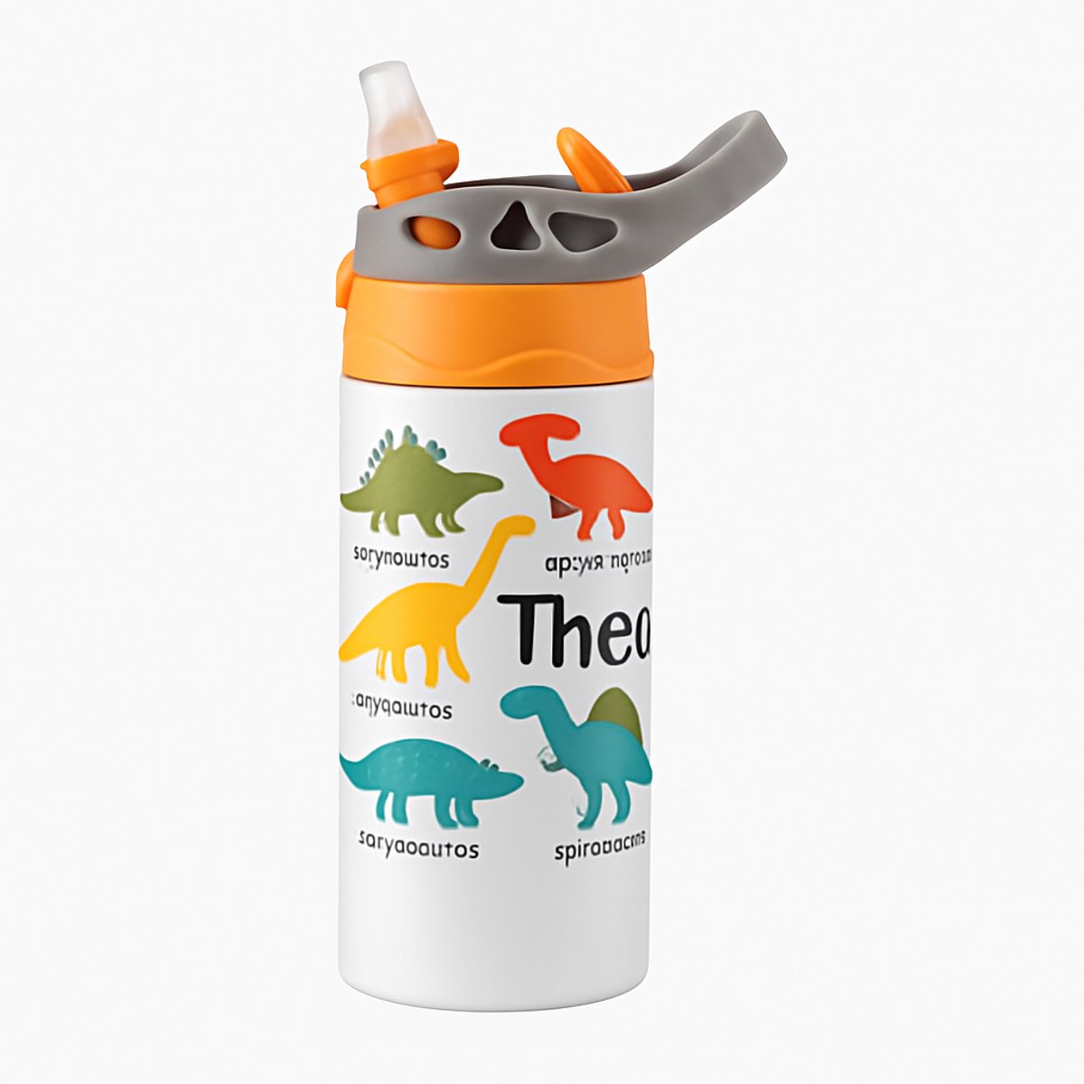 Retro Plezier Drinkfles – Ontspannende Fles voor Vintage Fans en Liefhebbers - Waterfles voor kinderen (wit/oranje)