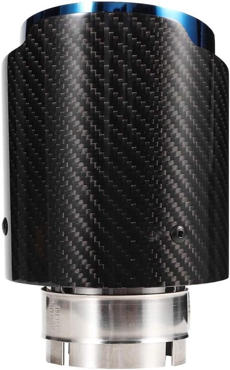 Zwarte Carbon Fiber Uitlaatpijp - Glanzende Uitlaatcover voor Auto, Rechthoekige Achteruitlaat, 63-101mm Diameter