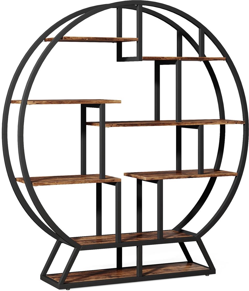 Boekenkast 180cm Bruin - Industrieel, Open boekenplank en Opbergkast - Voor Woonkamer, Slaapkamer en Kantoor