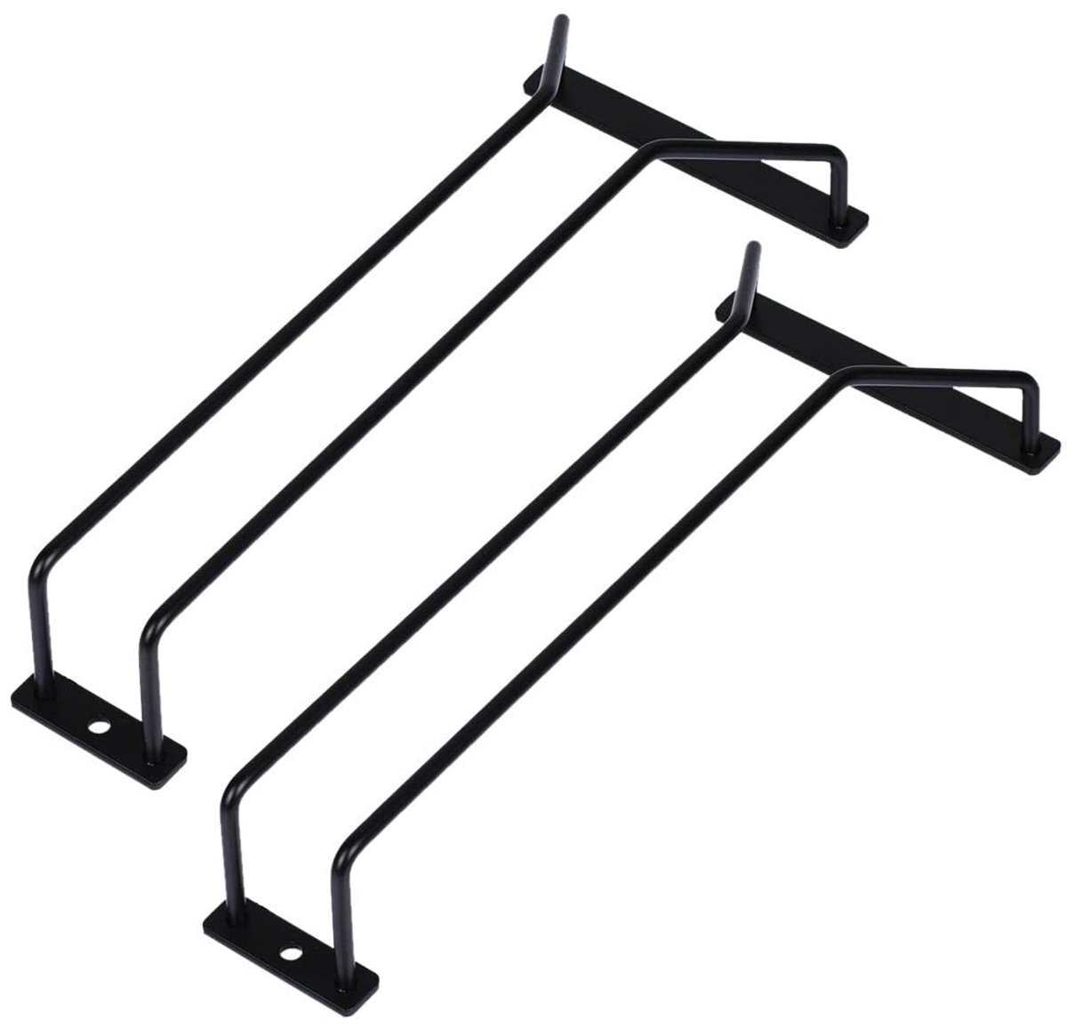 Dailygoods - 2 Stuks Wijnglas Rack Onder Kast Zwart - Metalen Houder voor Wijnglazen