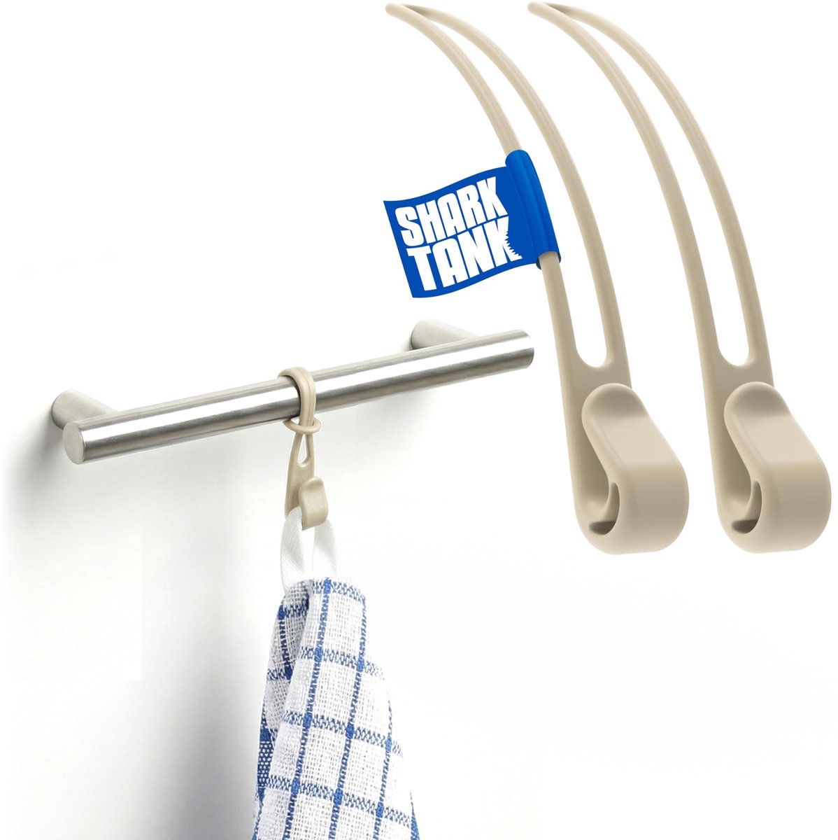 Dailygoods - Theedoekenhouder Keuken zonder Boren - Handdoekhouder (2 stuks)