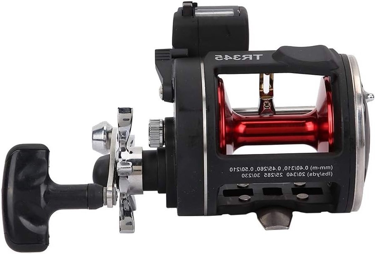 Visrol met Lijnmeter voor Zoutwater en Offshore Vissen - Trolling Reel voor Bootvissen, Duurzaam en Betrouwbaar