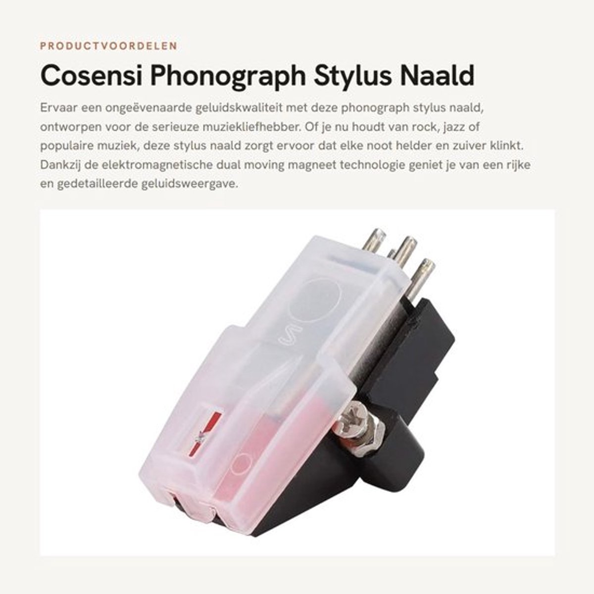 Phonograph Stylus Naald - Elektromagnetische Dual Moving Magneet - Hoge geluidskwaliteit - Geschikt voor Record Speler - Ideaal voor muzi...