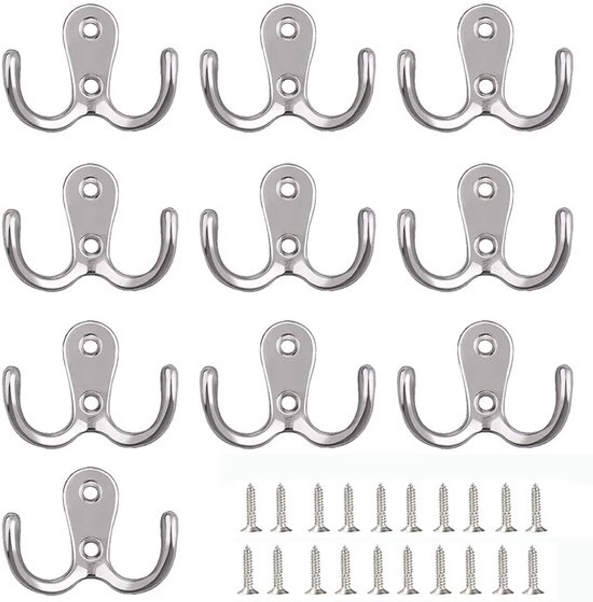 Kledinghaken, garderobehaken, 20 vintage dubbele haken, muurhaken, geschikt geschikt vooralen hoedhaken, kapstokhaken, tuinhaken, decoratieve haken geschikt voor badkamer en keuken.