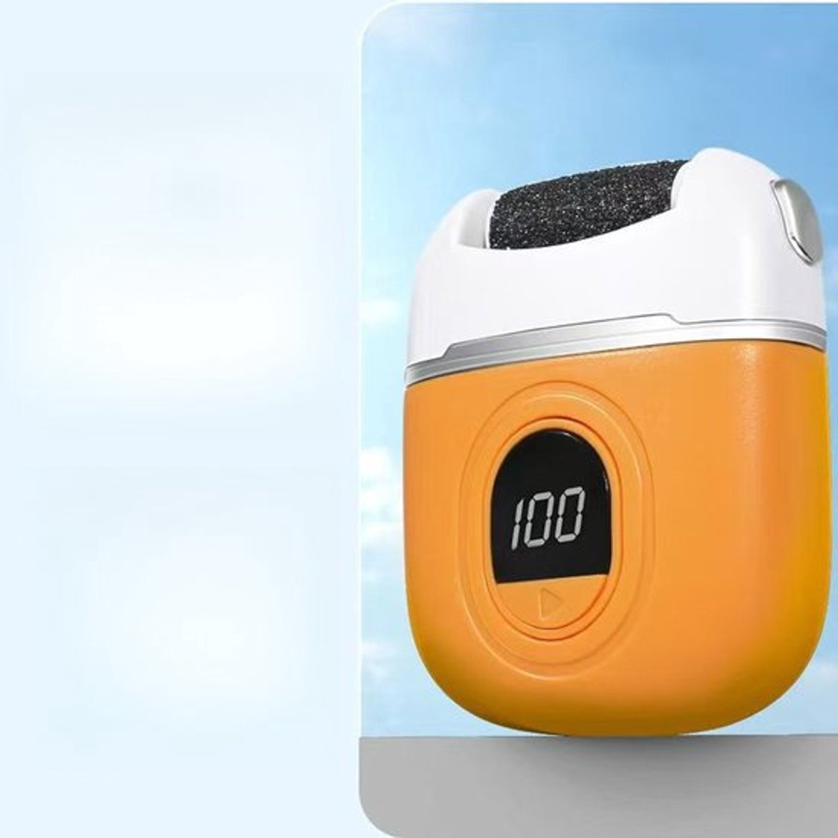 Elektrische voetrasp slijpmachine, voetverzorgings- en slijpapparaat, geüpdatet met digitale display, elektrische voet exfoliatieborstel, pedicuregereedschap, geschikt voor voetverzorging, 2 snelheden, geschikt voor heren en dames - oranje