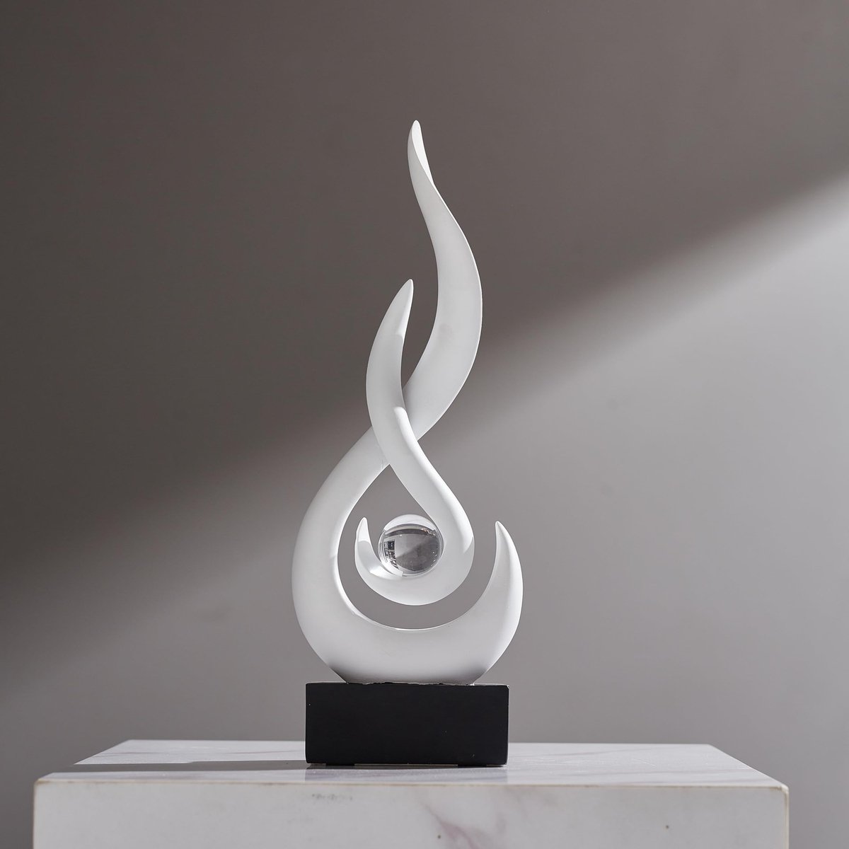 SnelShoppen - Moderne abstracte kunst tafeldecoratie, vlam standbeeld ornament, moderne woondecoratie voor woonkamer, uniek cadeau-idee, verzamelobjec