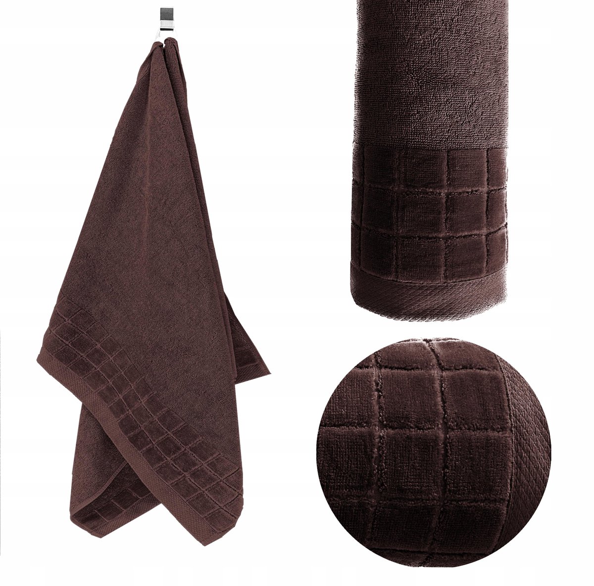KONEY - Badhanddoek - Larisa - 70 x 140 cm - Bruin - 500 g/m²