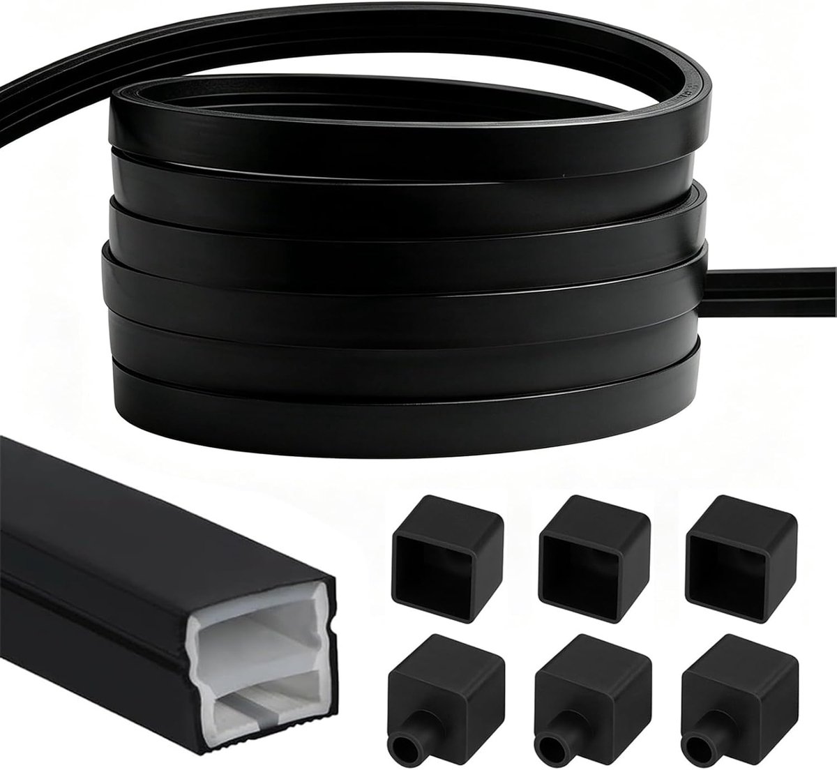 LED Silicoonprofiel 6 m 12 x 12 mm - Flexibel - Waterproof met diffuser - Ideaal voor creatieve verlichting - ShopVlot