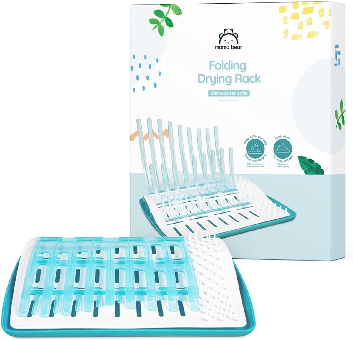 SnelShoppen - Vouwbare Afvoer voor Kinderen - Multifunctionele Drainer voor Bekers, Schalen, Flessen, Bpa-vrij, Blauw, Ideaal voor Keuken en Camping