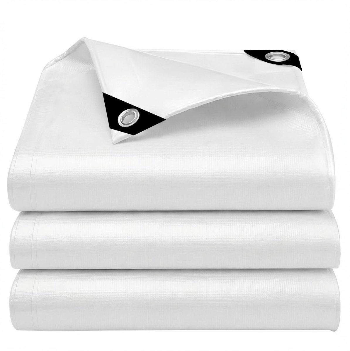 SnelShoppen - Wit waterdicht buitenzeil 3x4 m - Dekzeil met oogjes van polyethyleen - Waterdicht zeil voor buiten, tuin, paviljoen, camping, zwembad,