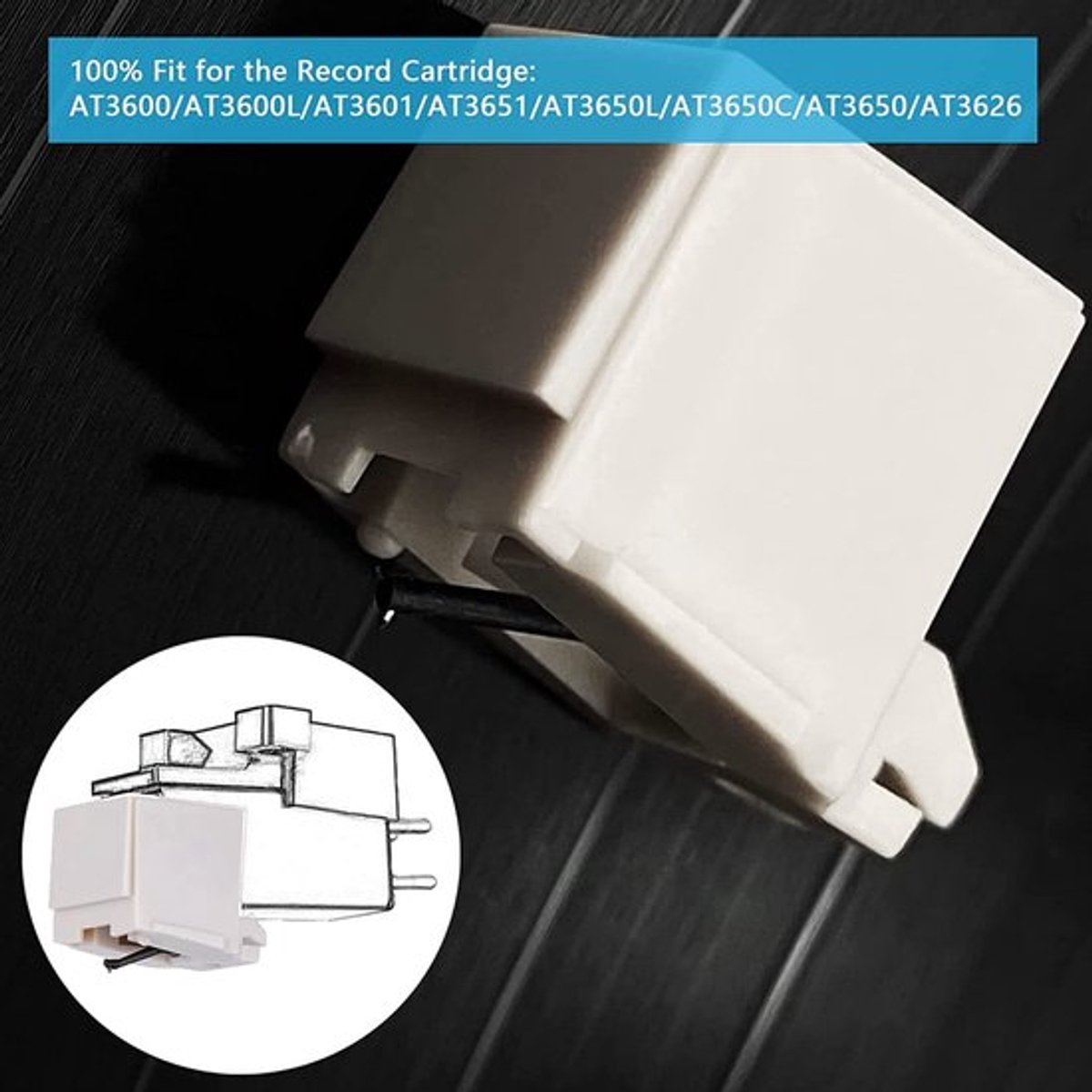 Platenspelernaald 2 Stuks - Vervangende Stylus - Koolstofvezel Naald - Nauwkeurige Tracking - Compatibel met AT LP60 - Opbergdoos