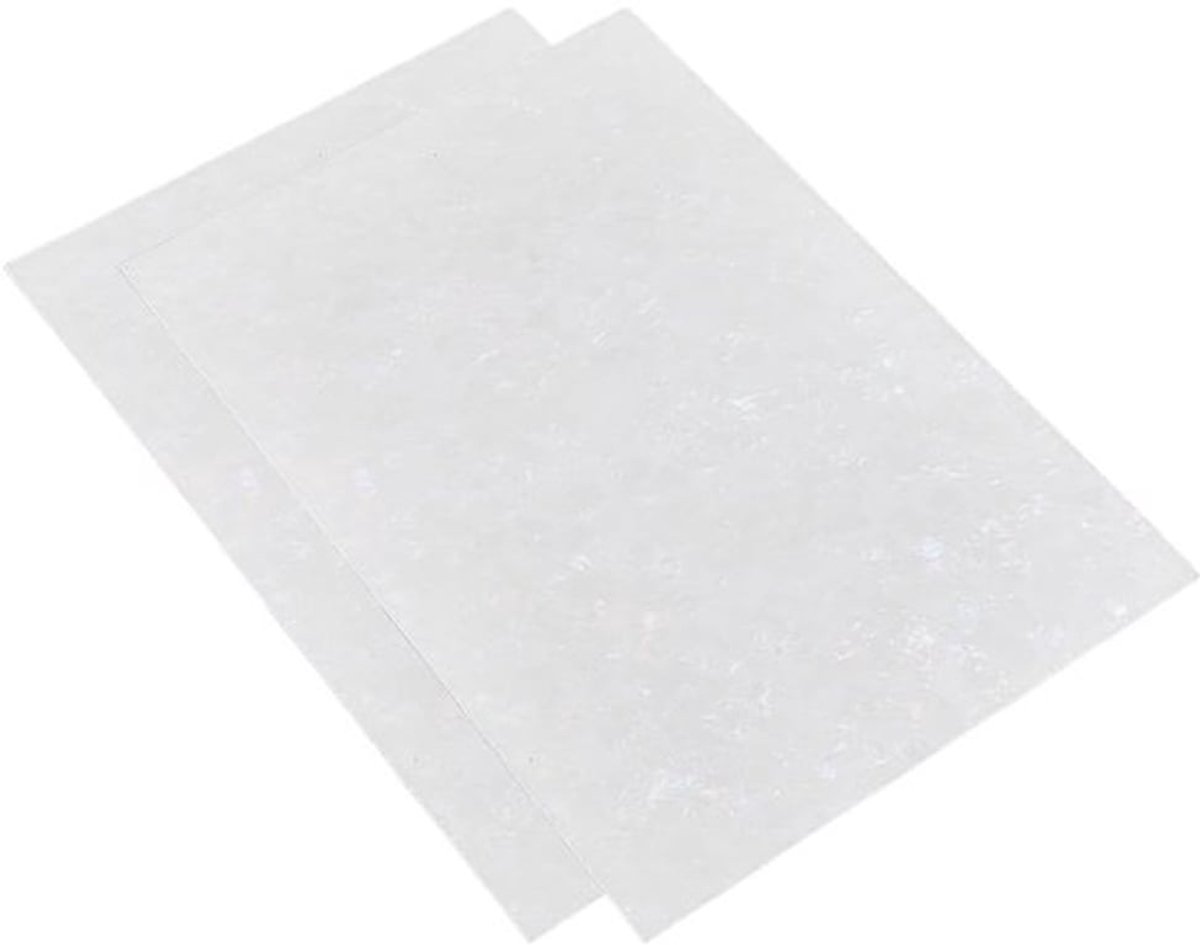 Abalone Sticker 2 Stuks - PVC Muurstickers - Rechthoekig 20x30,3 cm - Beige Schelp Patroon - Duurzaam en Sterk - Glanzende Pailletten - Muursticker