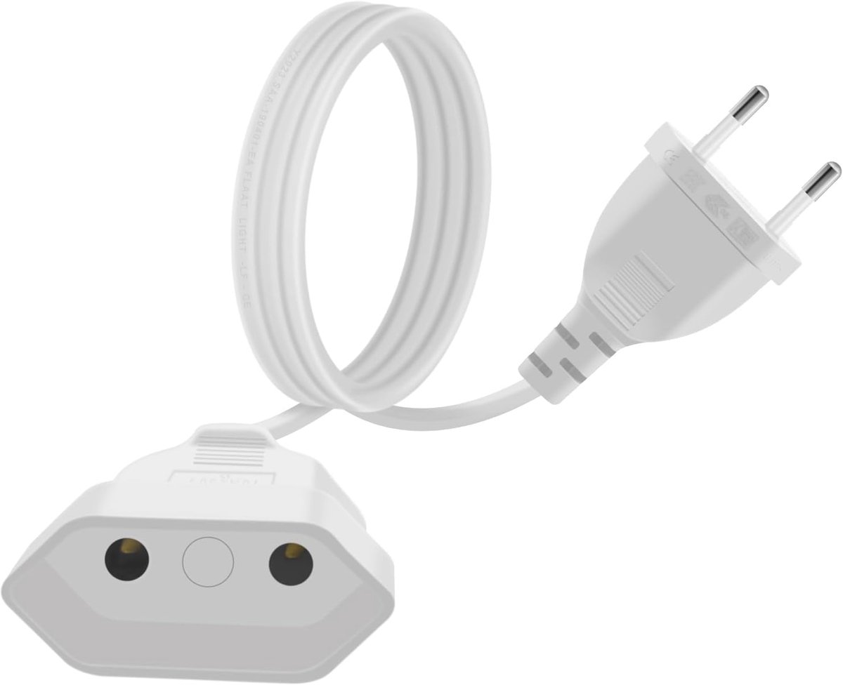 SnelShoppen - Euro Verlengsnoer 2.5A 250V 625W - Verlengkabel Euro Plug - 3m Zwart - Voor Huishoudelijke Apparaten, TV, PC en Monitor