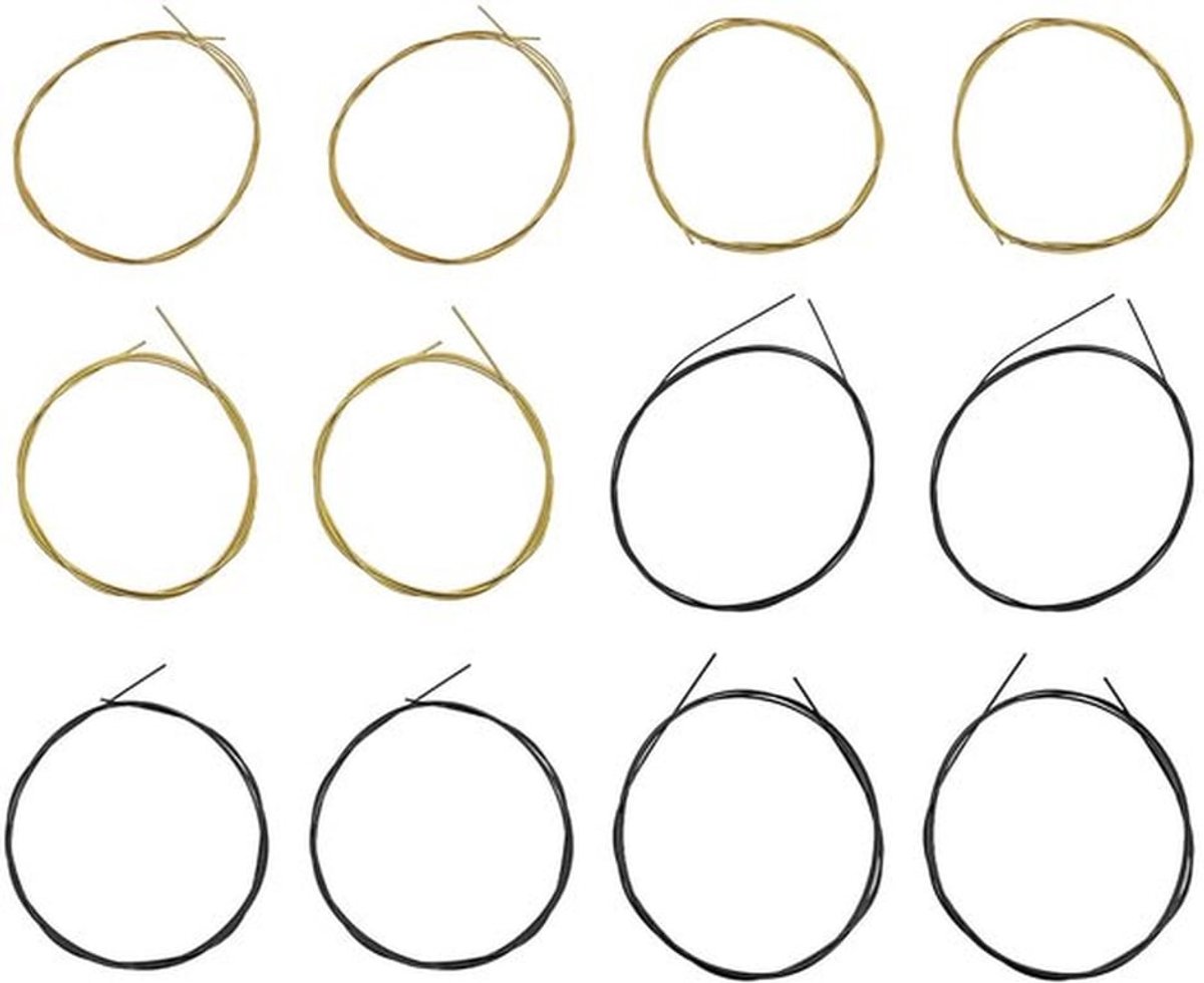 Gitaar Snaren 80/20 Brons Winding - Klassieke Gitaar - Zwart Nylon - 2 Sets - Snaren 028/032/040/030/036/042 - Eenvoudig te installeren - Gitaarsnaren