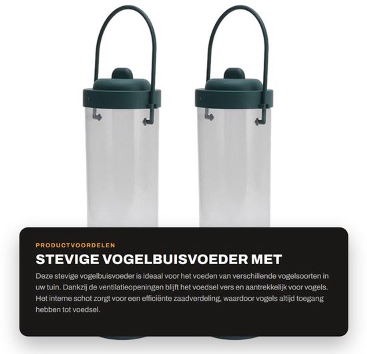 Vogelbuisvoeder Stevig - Voederhuisje voor Vogels - Hangend Voederhuisje - Eekhoorn-proof Design - Transparant Materiaal - Efficiënte Zaadverdeling - Voederhuis