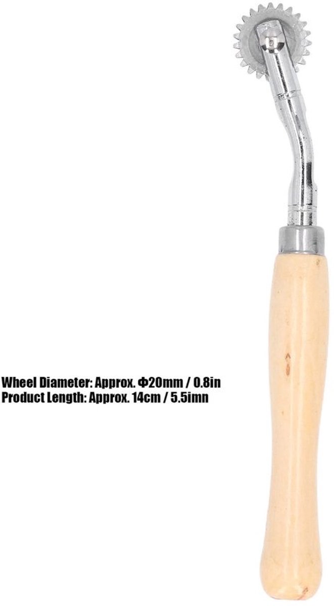 Tracing Wiel 2 Stukken - DIY Naaien Tool - Perforator - Dennenhout - Roestvrij Staal - Diameter 20mm - Naaiwiel