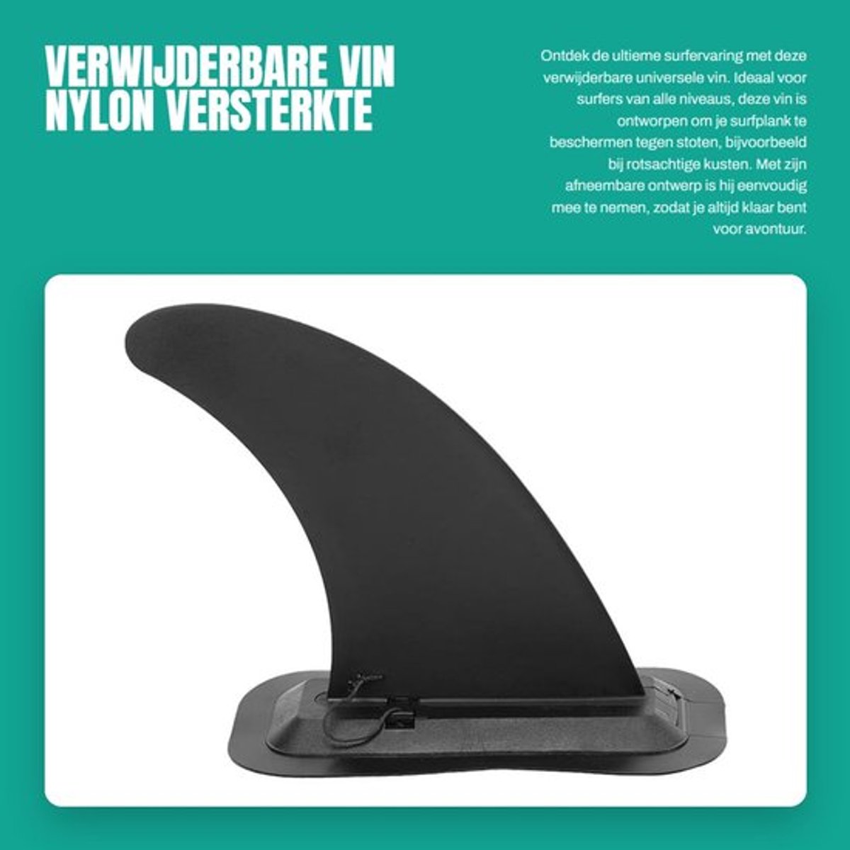 Surfplankvin Afneembaar Ontwerp - Schokbestendig - Vervangingsaccessoire - Geschikt voor SUPboard/Kajak - Hoogwaardig PVC - Duurzaam en Solide - Vin
