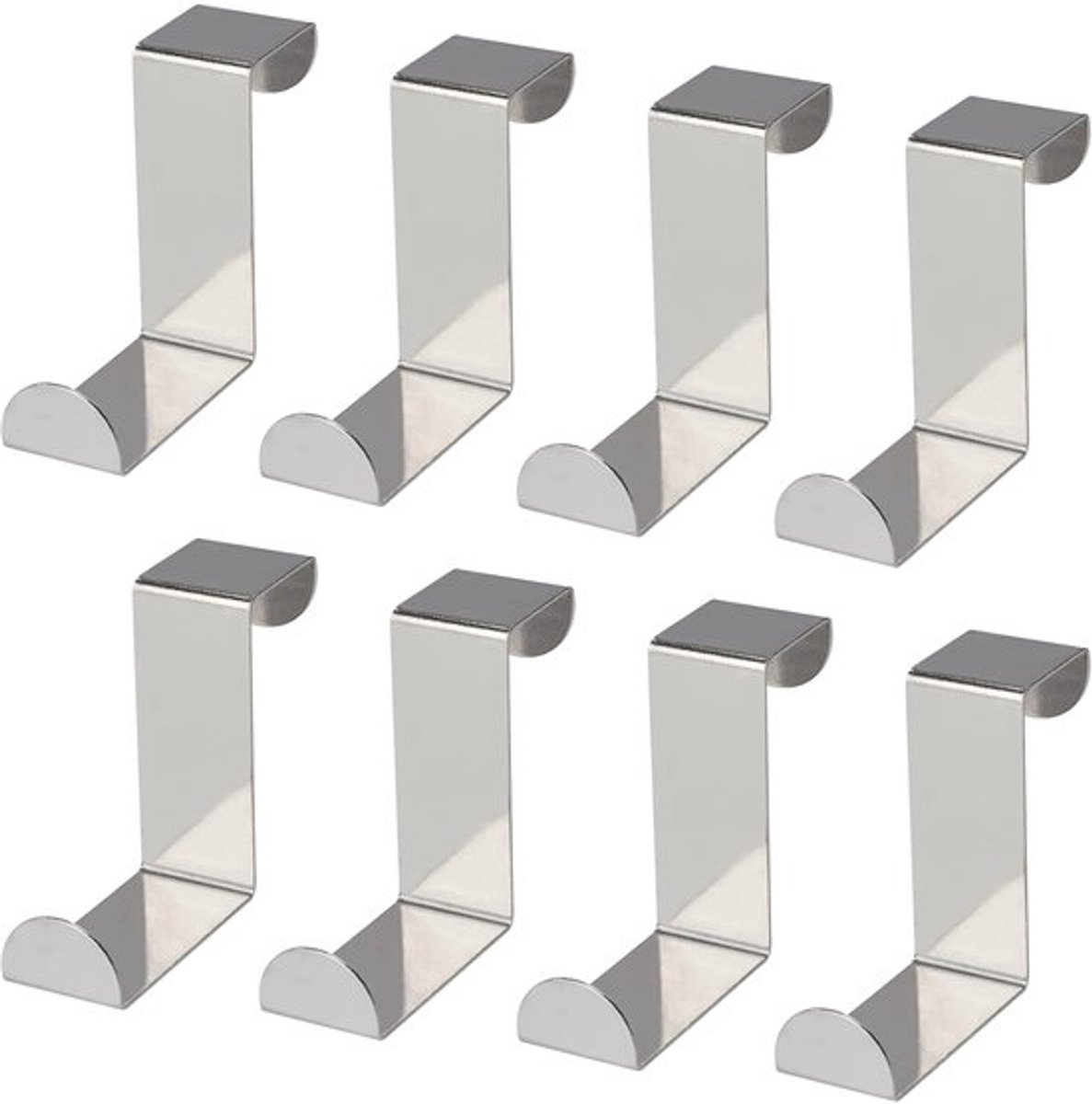 Deurklink - RVS - 8 Stuks - Z-vormige Haakjes - Voor Deuren/Kast - Tot 5 kg - Ruimtebespar