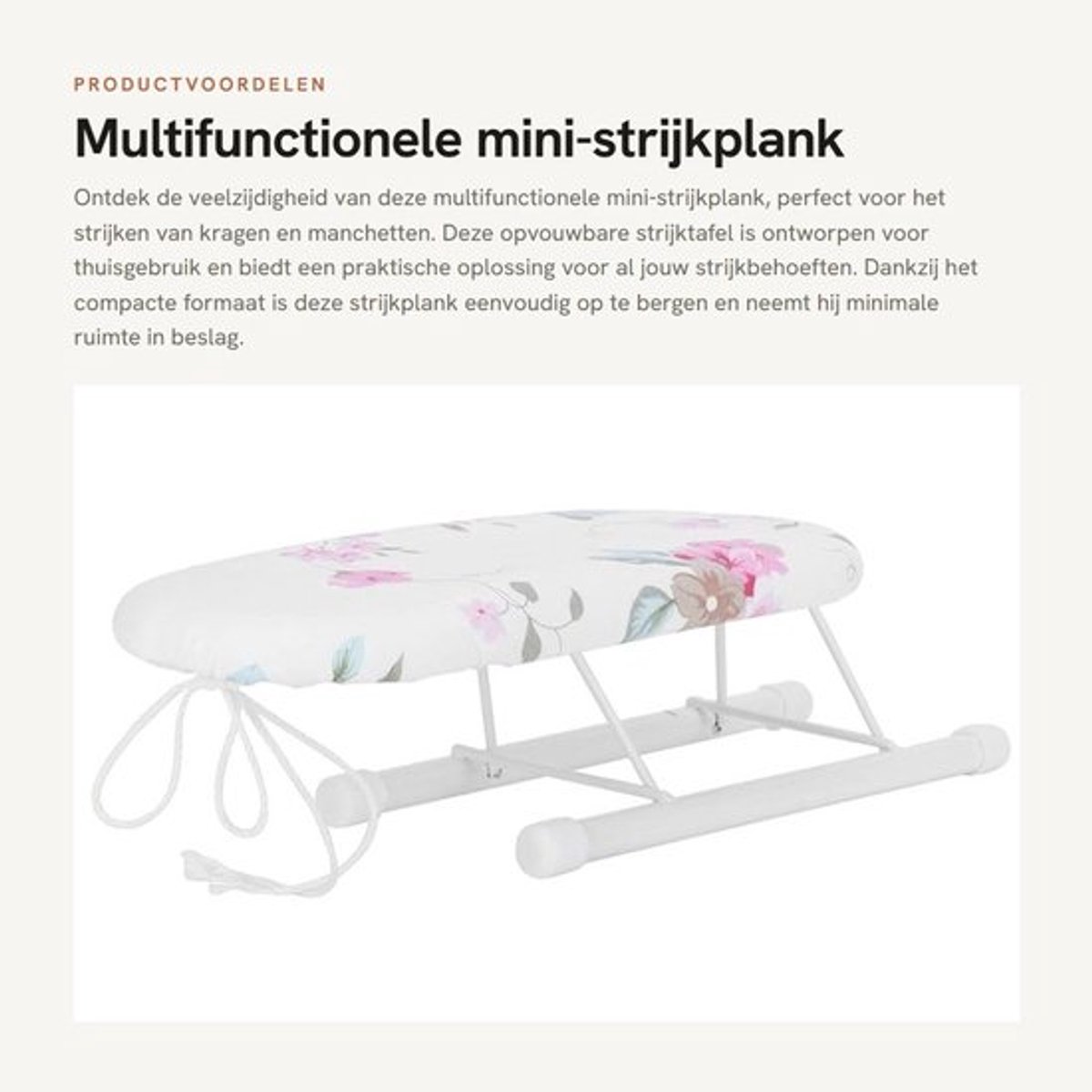 Strijkplank Opvouwbaar - Mini Strijkplank - Ruimtebesparend - Katoenen Buitenstof - IJzerbestendig Naaldvilt - 26x11x8 cm - Strijktafel