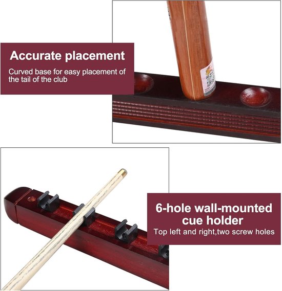 Snooker en Pool Cue Wandbeugel voor Spelkamers, Poolbars en Clubs - Ideaal voor Biljartliefhebbers — afbeelding 2