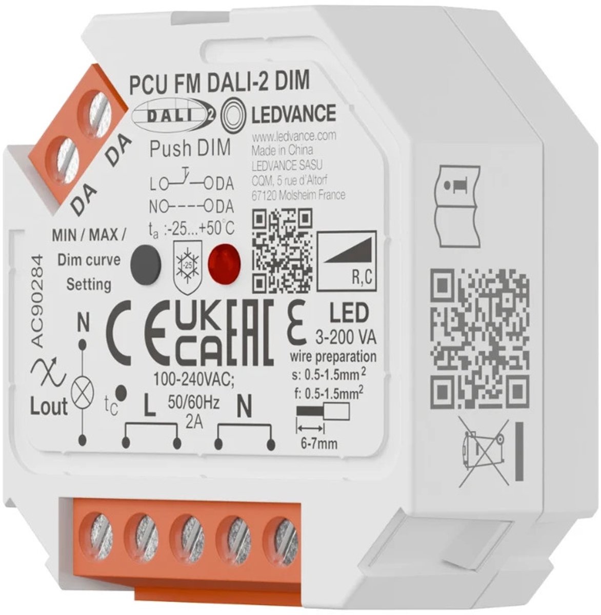Ledvance Lichtregelsysteemcomponent | push control unit fm dali-2 dim fm dali-2 dim