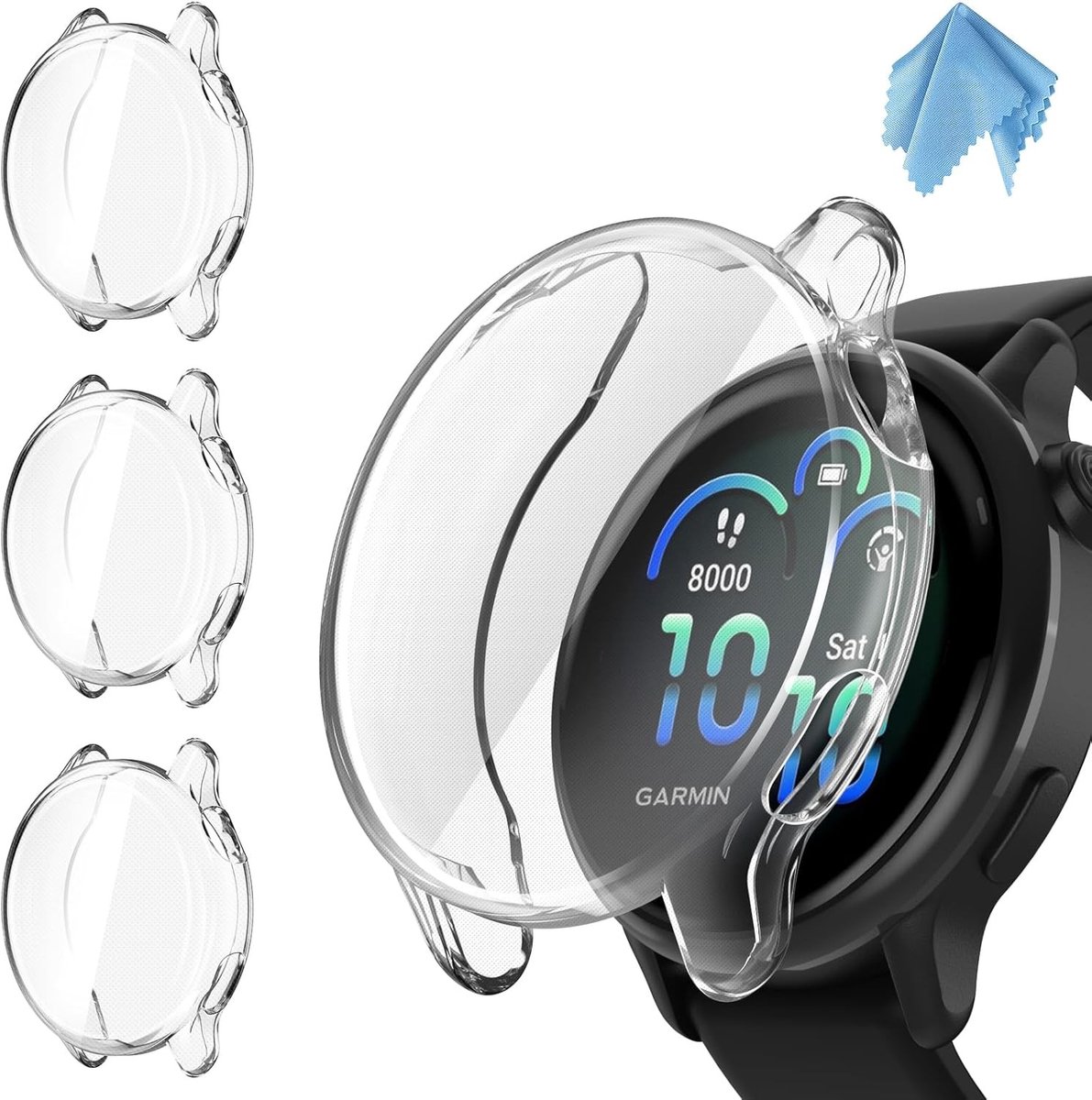 3 Stuks Schermbeschermer voor Garmin Vivoactive 6, Zachte TPU, Volledige Dekking, Krasbestendig en Schokbestendig Bescherming