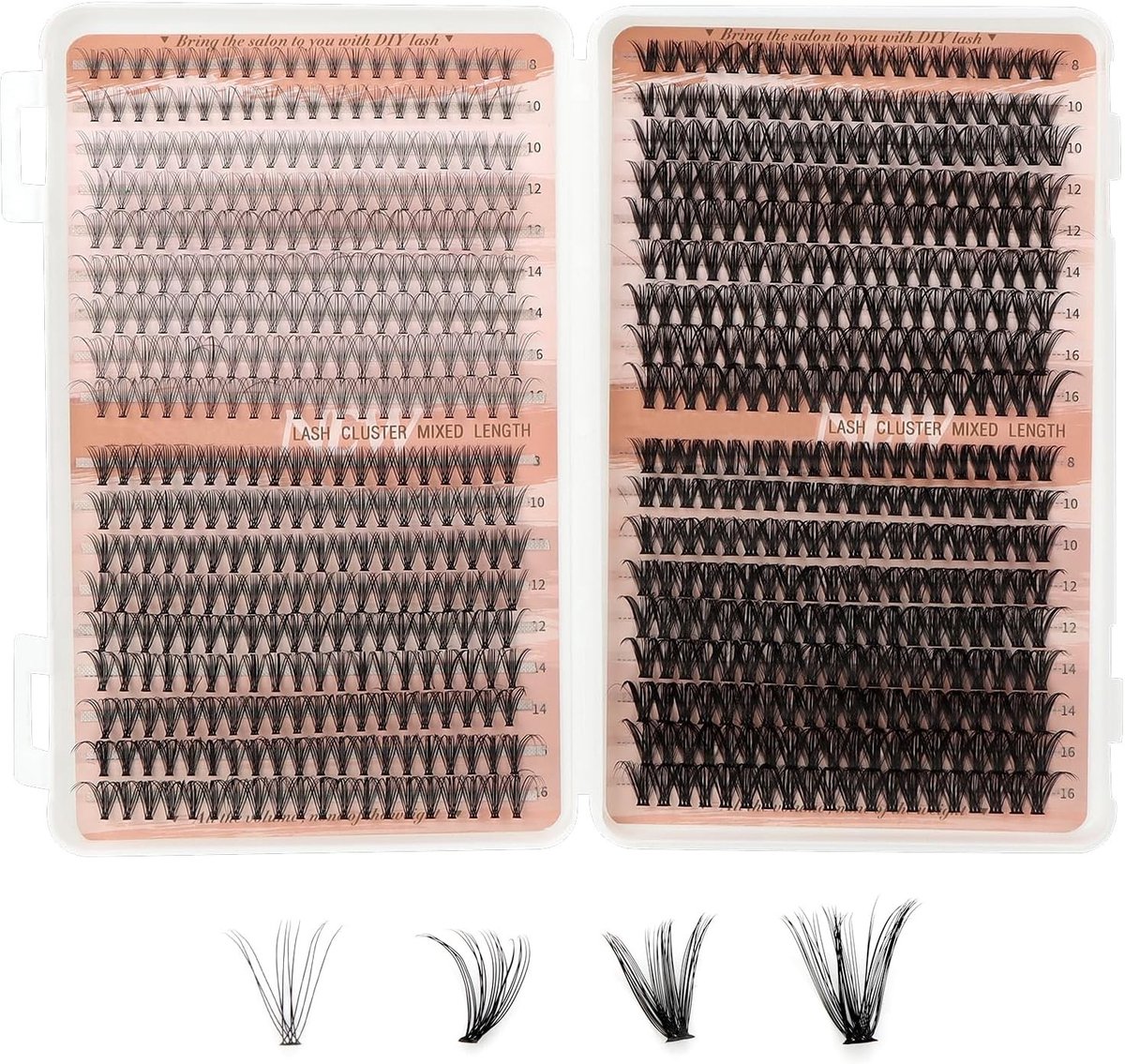 Eyelash Cluster Set met 640 stuks, 10-40D Gemengde Dichtheid, 8-16mm, Perfect voor Natuurlijke en Volumineuze Wimpers, Ideaal voor Dagelijks Gebruik en Speciale Gelegenheden