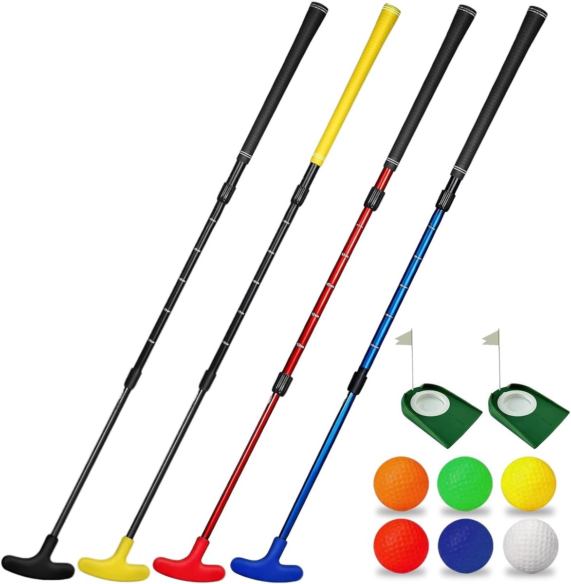 Complete Golfclubset voor Links- en Rechtshandigen met Verstelbare Putter, Inclusief Golfballen en Vlaggengat, Geschikt voor Junioren en Volwassenen, Perfect voor Binnen en Buiten
