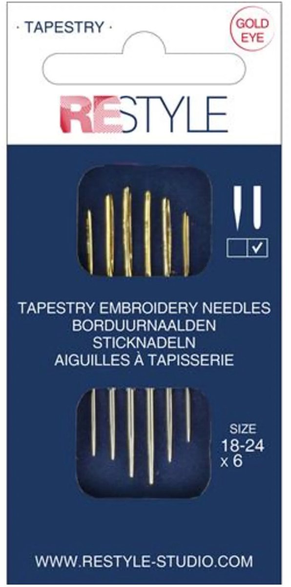 ReStyle 015.10611 Borduurnaalden met ronde punt 18 - 24, 6 stuks