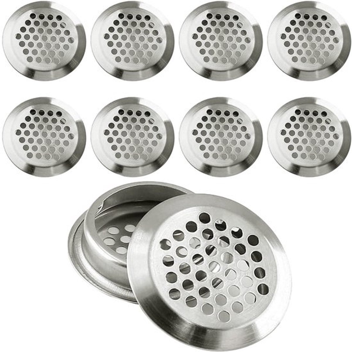 10 Stuks Ronde Ventilatieopeningen van Roestvrij Staal