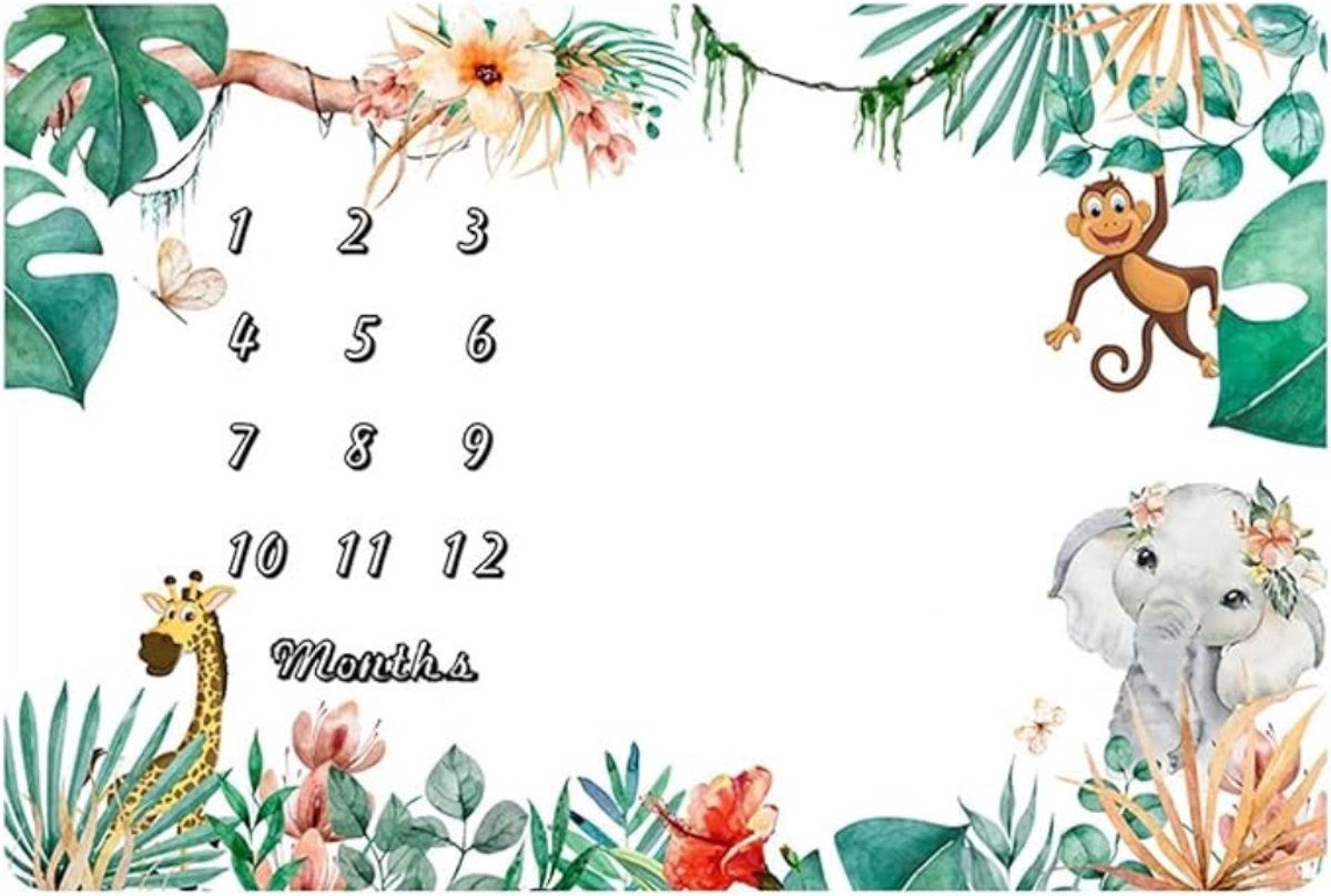 Verte Mijlpaaldeken - Maandelijkse Deken voor Jongens en Meisjes - Mijlpaaldeken voor Kinderen - Fotodeken - Unisex Maanddeken - Cadeaus voor Moeders en Kinderen - Unisex - Zacht - Dik - Groot