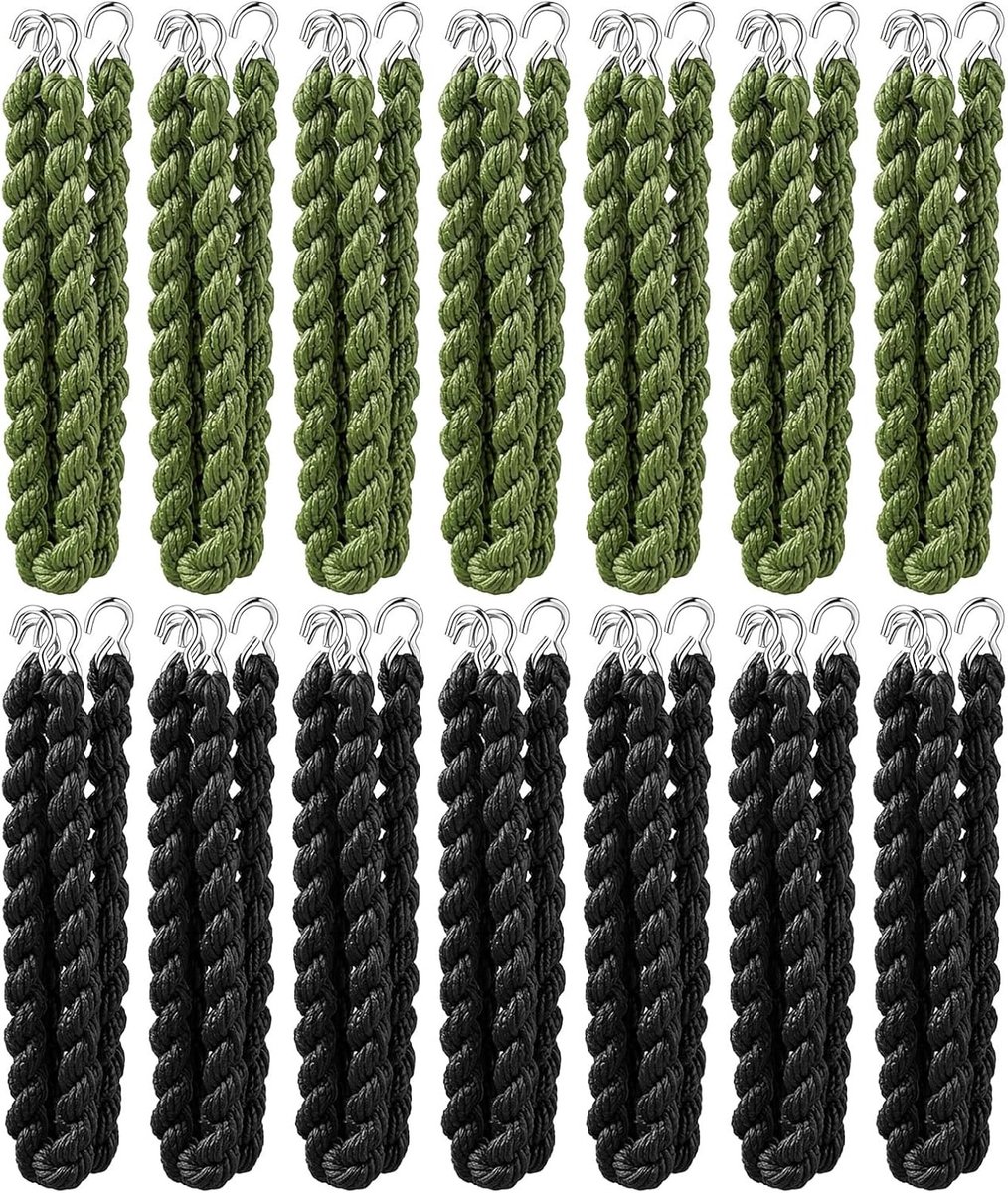28 stuks elastische broekelastieken met metalen haken voor outdooractiviteiten, fietsen en sportkleding (16 x 0,5 cm)