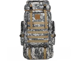 SnelShoppen - Grote wandelrugzak, outdoor campingrugzak, canvas trekkingrugzak 60L, waterdicht, lichtgewicht, multifunctioneel voor trekking en avontu