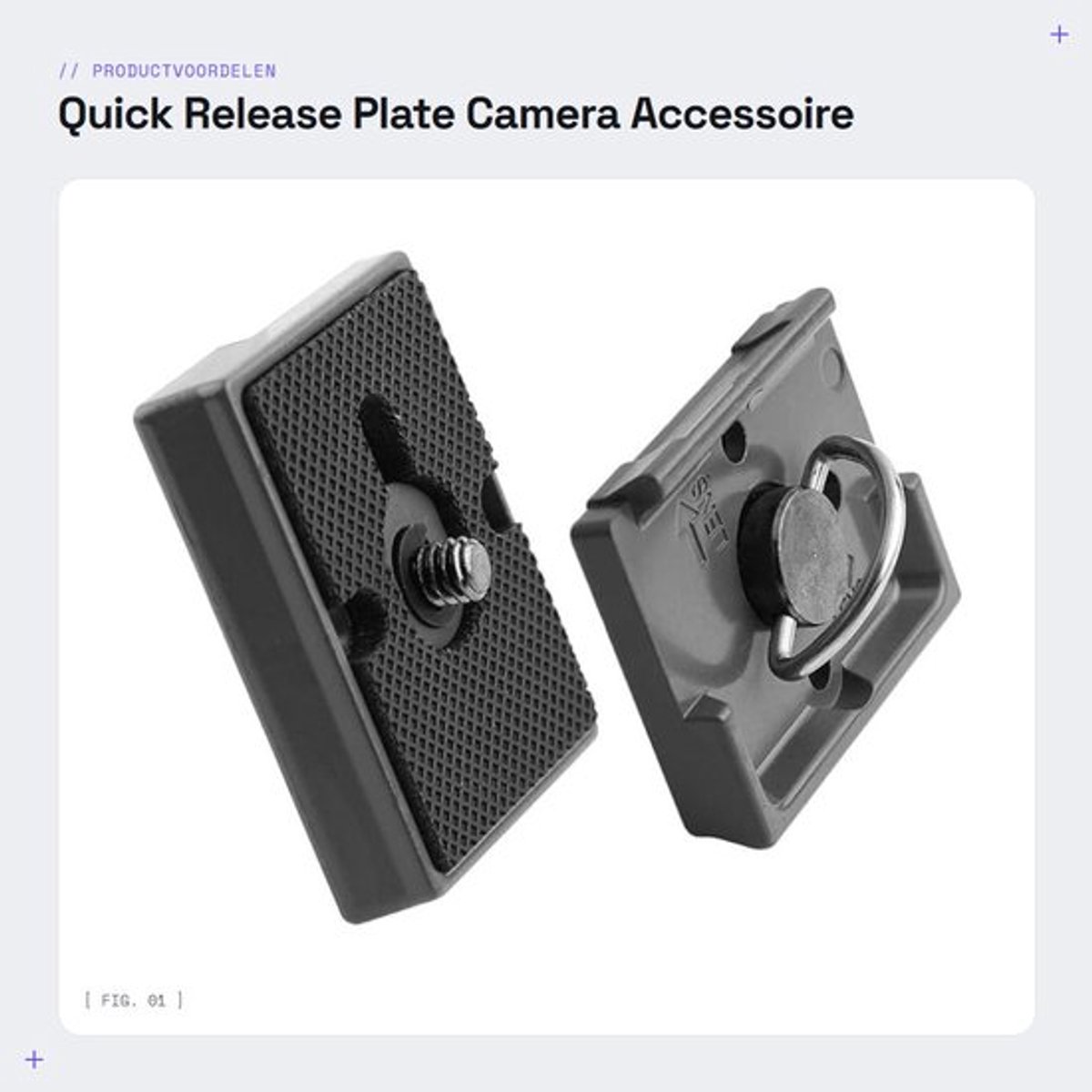 Quick Release Plaat Duurzaam - Camera Montageplaat - 1/4 Schroefgat - Compatibel met 200PL-14 - Lichtgewicht - Sterk Legeringsmateriaal