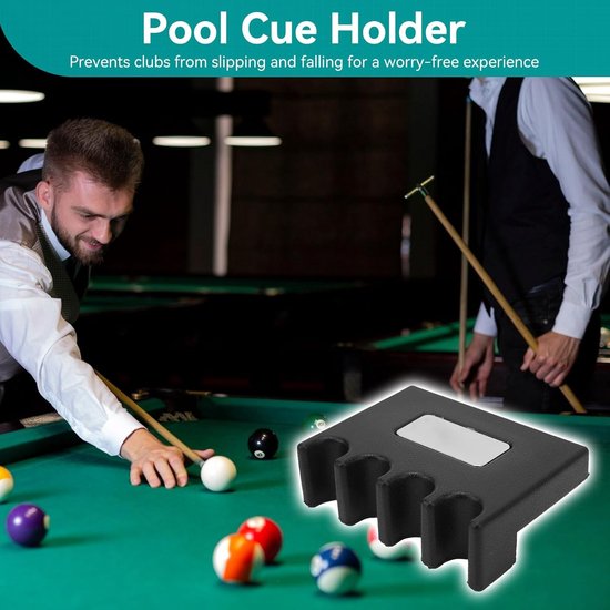 Dailygoods - Dailygoody - Pool Cue Holder - 4 Holes - Antislip Billiard Stick Steun - Stabiele ondersteuning - Billiard accessoires - Ideaal voor biljartliefhebber van Dailygoods — afbeelding 4