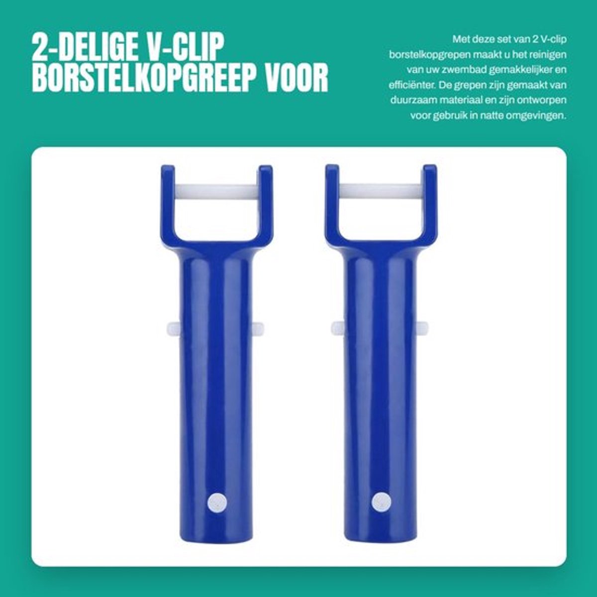 Zuigkopgreep Set van 2 - V-clip Borstelkopgreep - Zwembadstofzuigeraccessoires - Duurzaam Materiaal - Universele Maat - Geschikt voor Natte Omgevingen - Zwembadreiniger